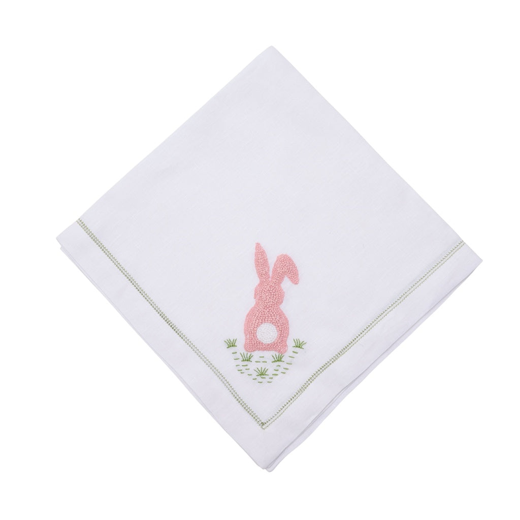Cottontail Embroidered Napkin Pink