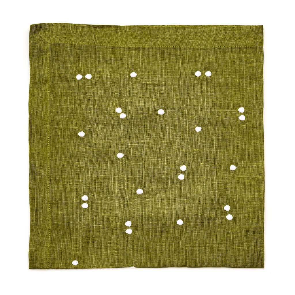 White Scattered Dots Embroidered Napkin