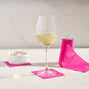 Clear Cocktail Napkin Stand with Pink Napkins
