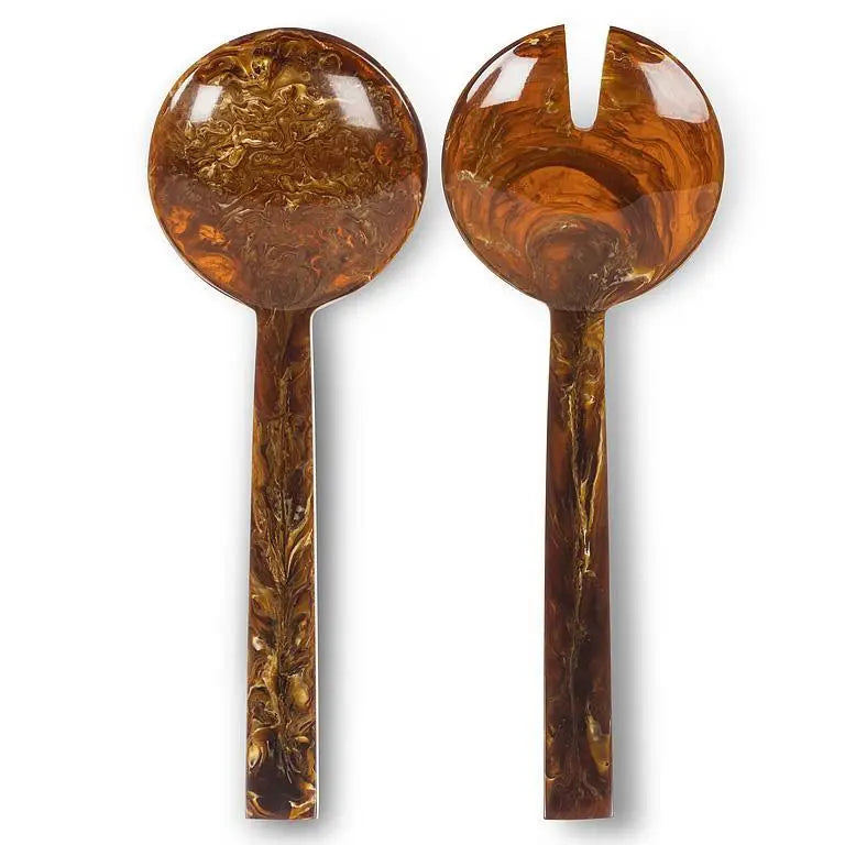 Brown Resin Salad Servers