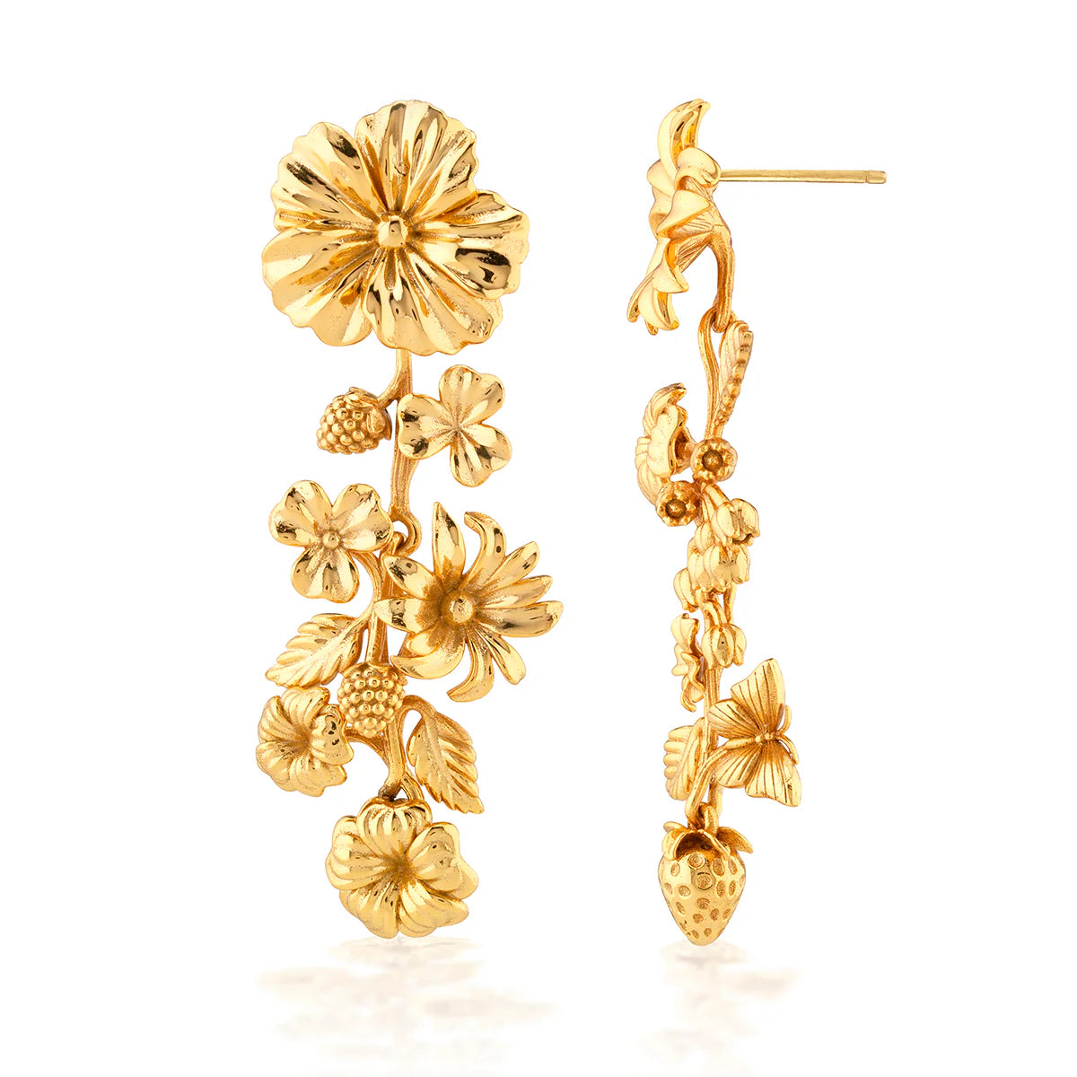 Meadow Bouquet Mismatched Grande Earrings Gold
