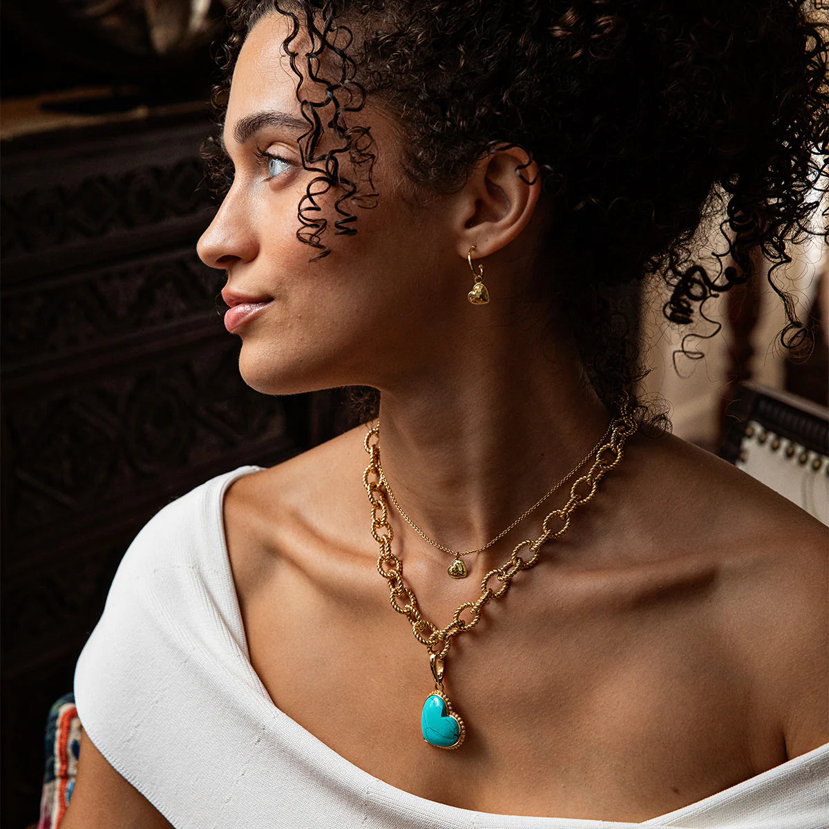 Love Gem Pendant in Turquoise