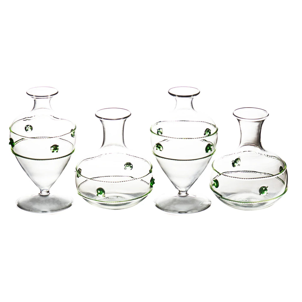 Bud Vase Clear with Green Rope