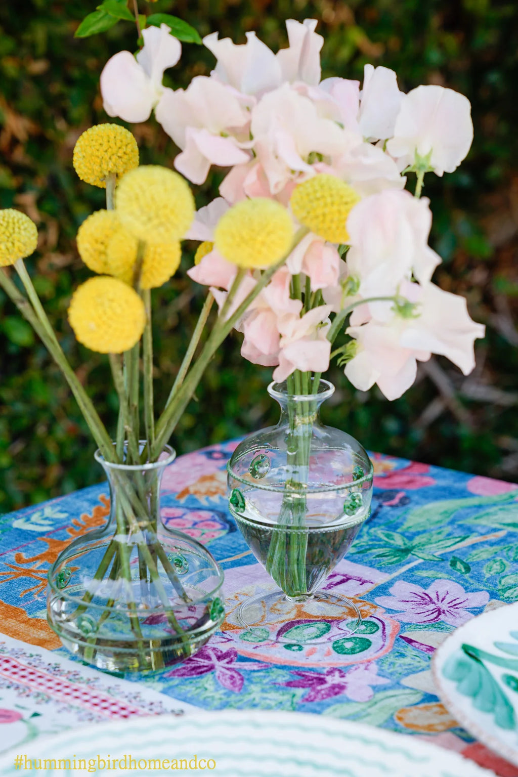 Bud Vase Clear with Green Rope