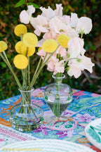 Bud Vase Clear with Green Rope