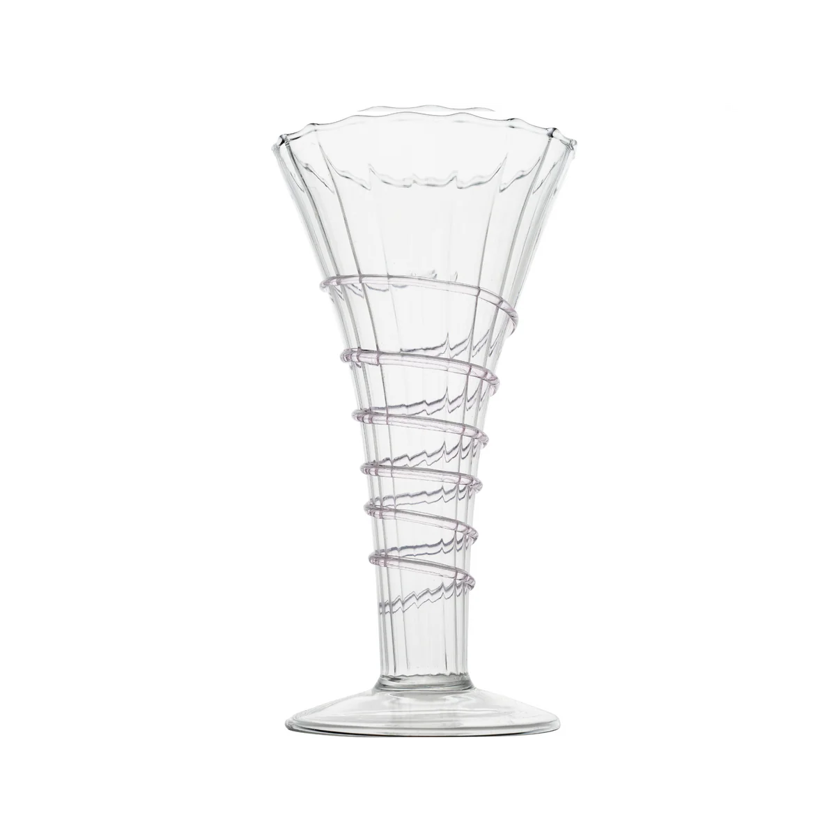 Miss Ruby Optic Bud Vase with Pink Swirl Rope