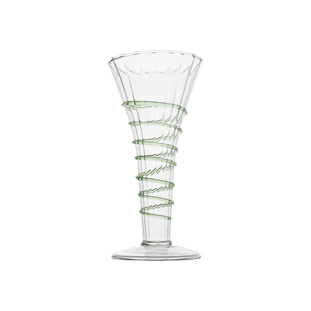 Miss Ruby Optic Bud Vase with Green Swirl Rope