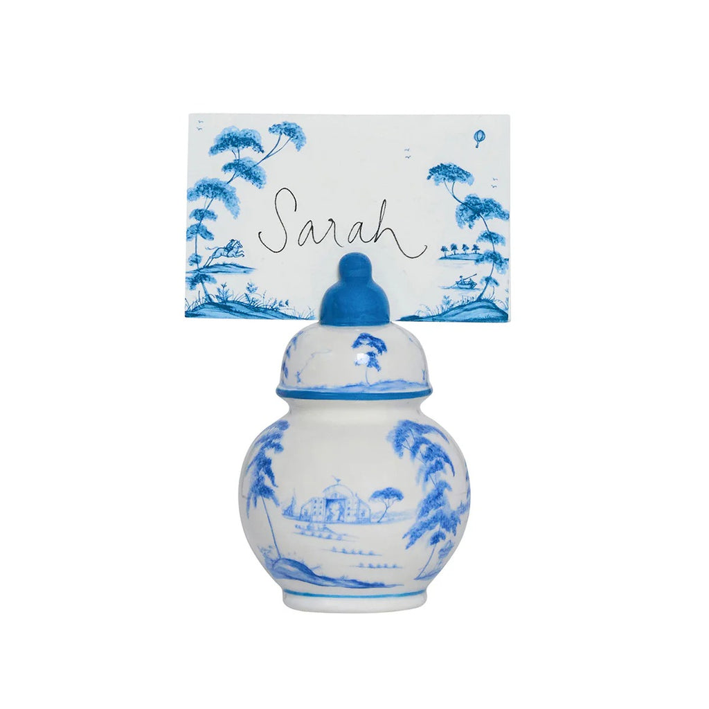 Country Estate Place Card Holder Set/4 Delft Blue