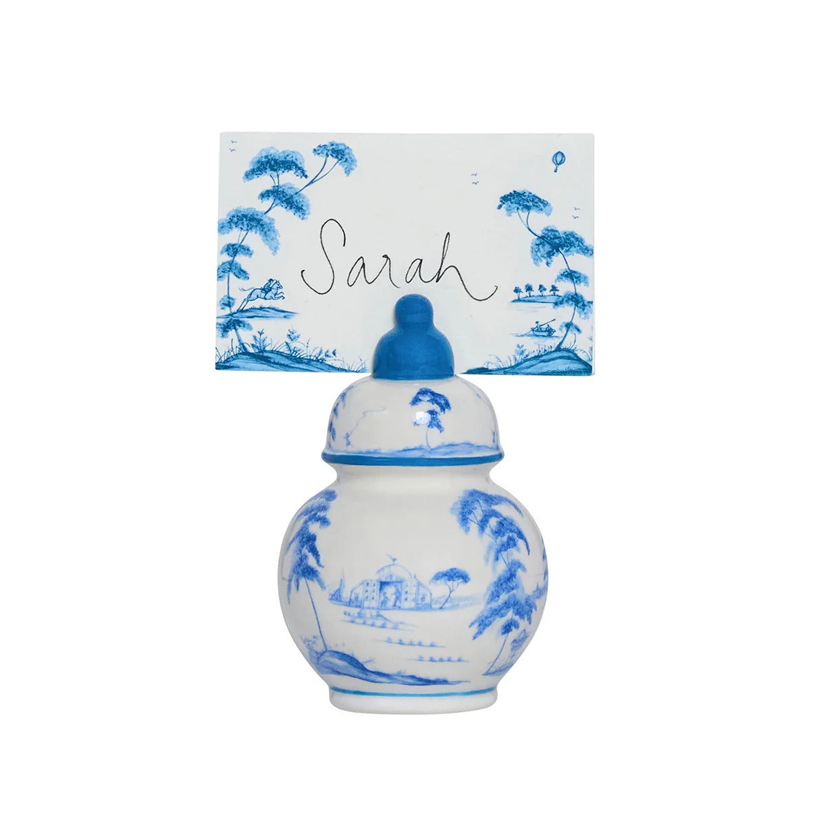 Country Estate Place Card Holder Set/4 Delft Blue