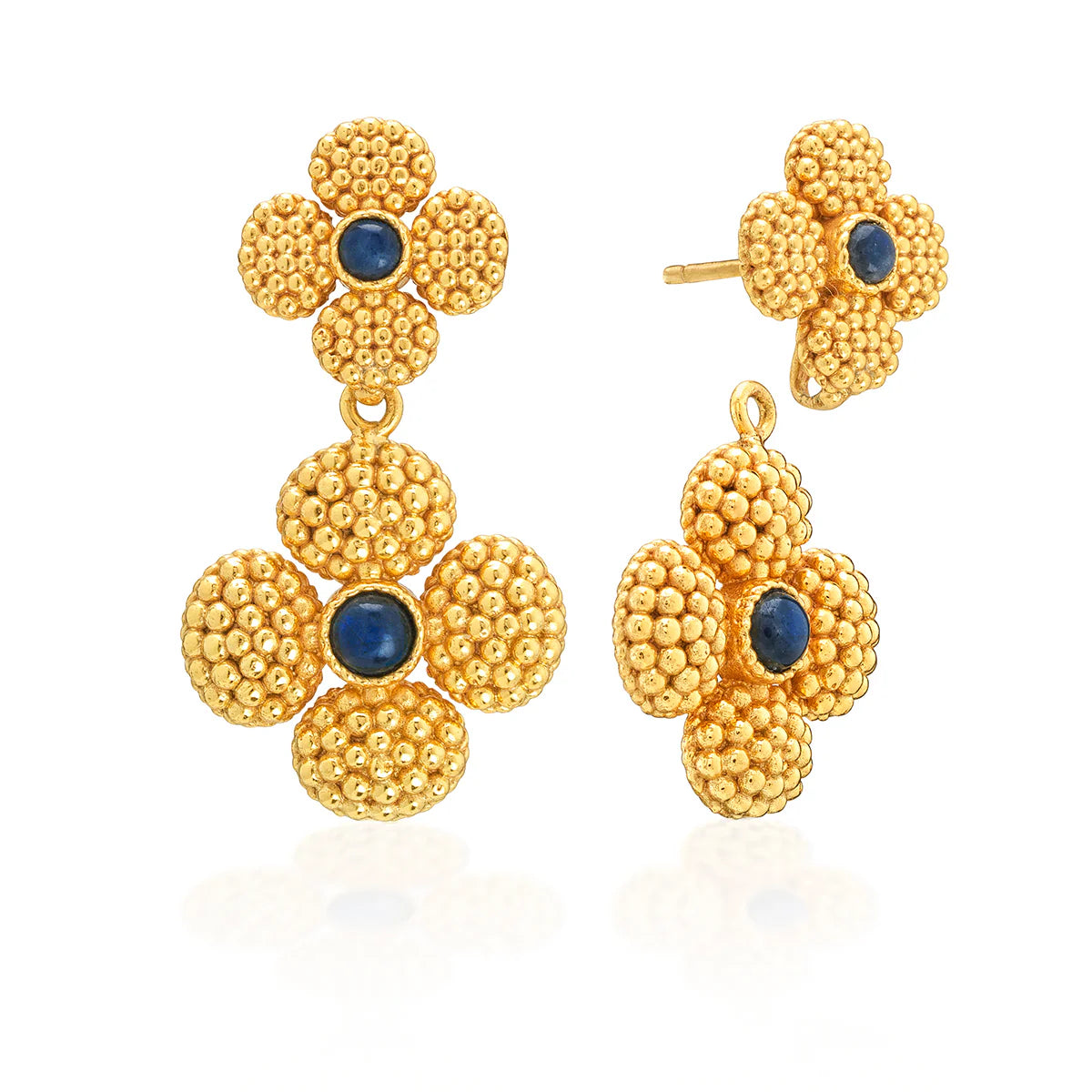 Berry Clover Convertible Duo Earrings Labrodite