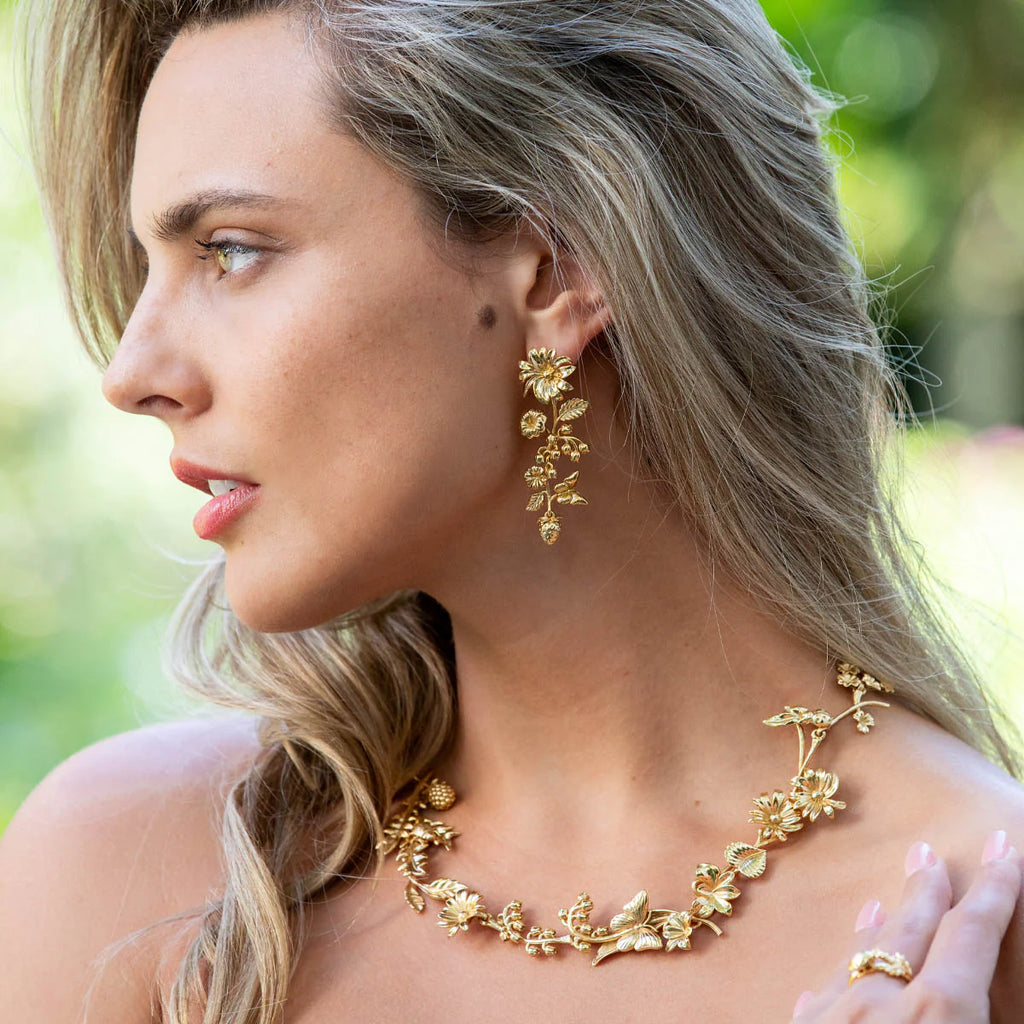 Meadow Bouquet Mismatched Grande Earrings Gold