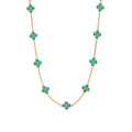 Berry Clover Double Sided Necklace Turquoise