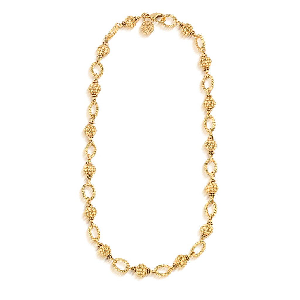 Berry & Bead Chain Necklace 18 in Gold
