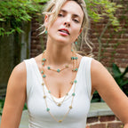 Berry Clover Double Sided Necklace Turquoise