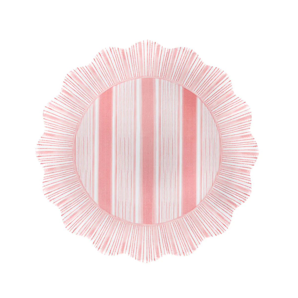 Cabana Stripe Melamine Dessert Plates Set of 4 – Coral