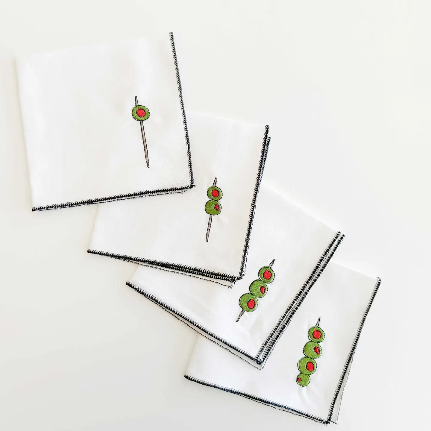 Martini Olive Cocktail Napkins S/4