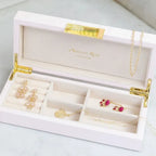 White Lacquered Jewelry Box with Gold Clasp