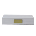 White Lacquered Jewelry Box with Gold Clasp