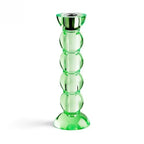 Icy Green Bobbin Candlestick, Tall