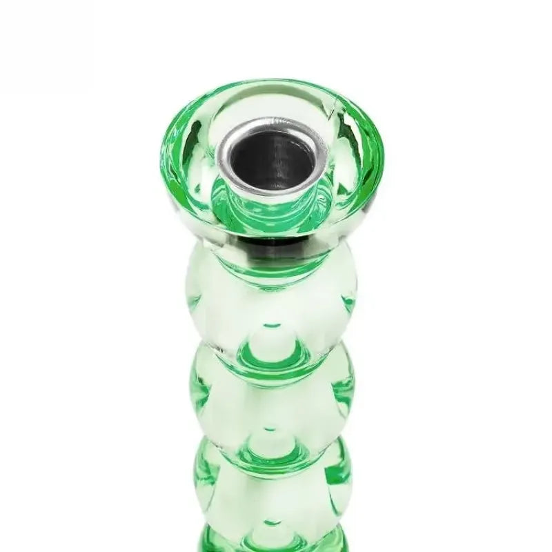 Icy Green Bobbin Candlestick, Tall