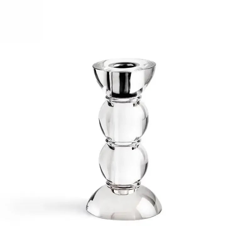 Icy Clear Bobbin Candlestick, Small