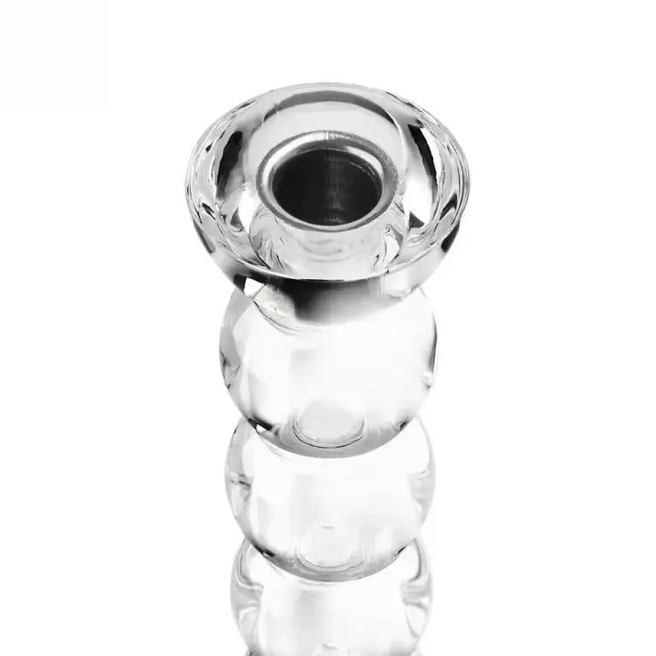 Icy Clear Bobbin Candlestick, Small