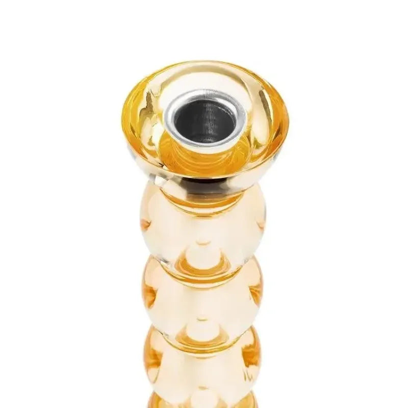 Icy Orange Bobbin Candlestick, Tall