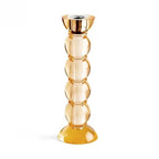Icy Orange Bobbin Candlestick, Tall