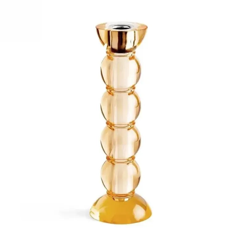 Icy Orange Bobbin Candlestick, Tall