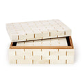 Monaco Covered Box - Large - Bone/MDF/Metal