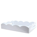 White Lacqured Scallop Tray in Medium