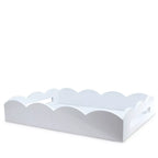 White Lacqured Scallop Tray in Medium