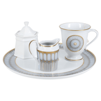 Arcades grey & gold Round cake platter
