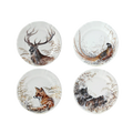 4 Dessert Plates Assorted Game Sologne