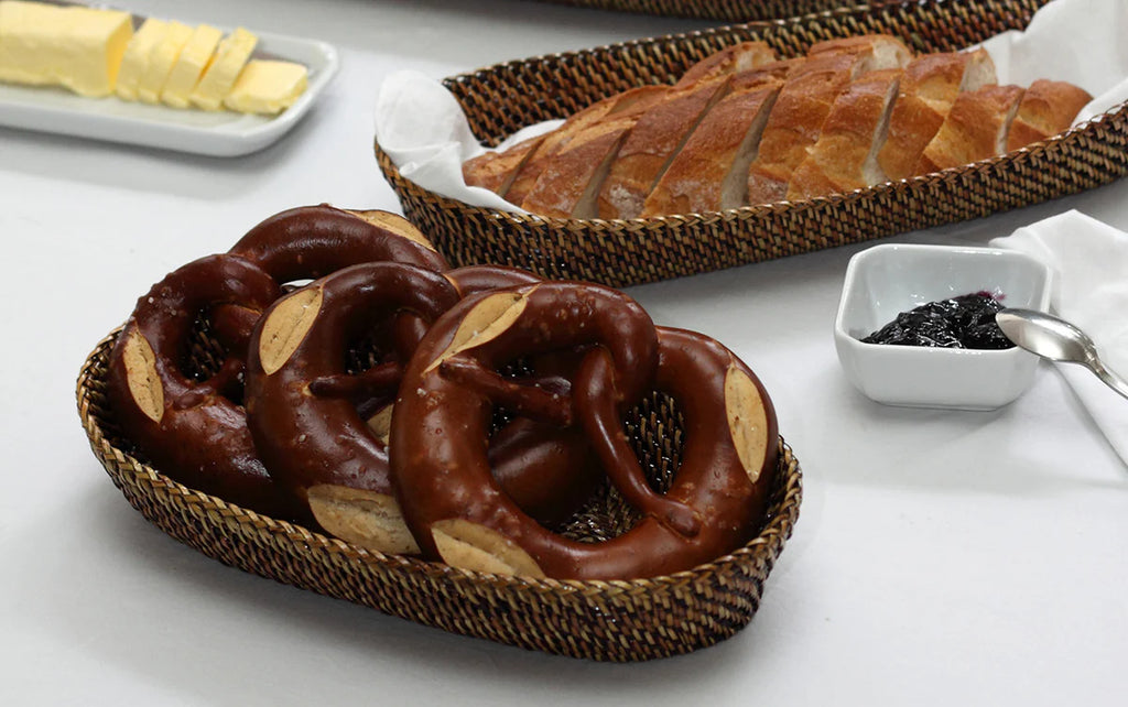 Oval Bread Basket with Caterpillar, Small