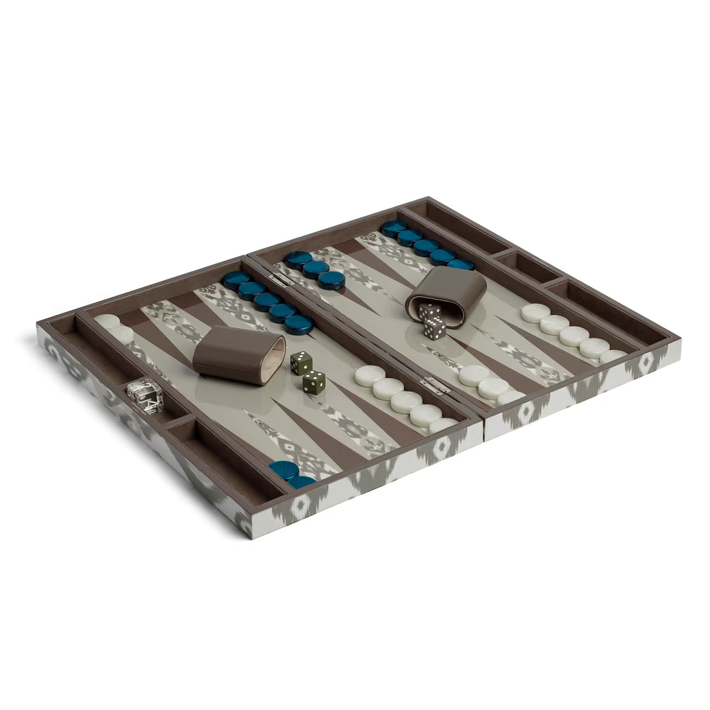 Ikat Lacquered Backgammon Mink