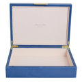 Large Blue Shagreen Lacquer Box With Gold