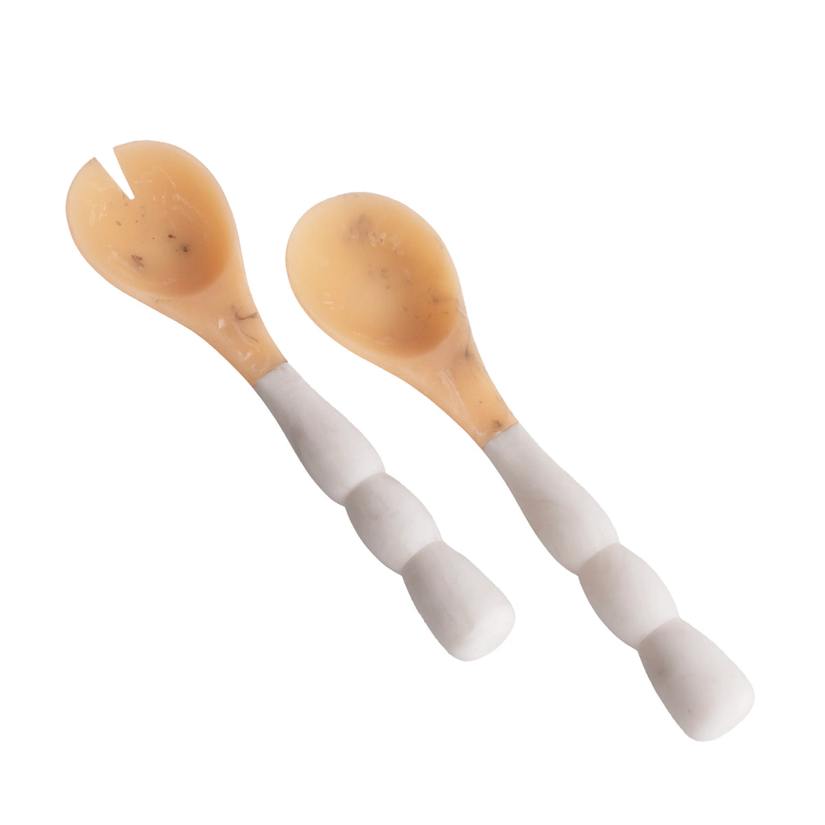 Resin Sorbet Salad Servers in Coconut