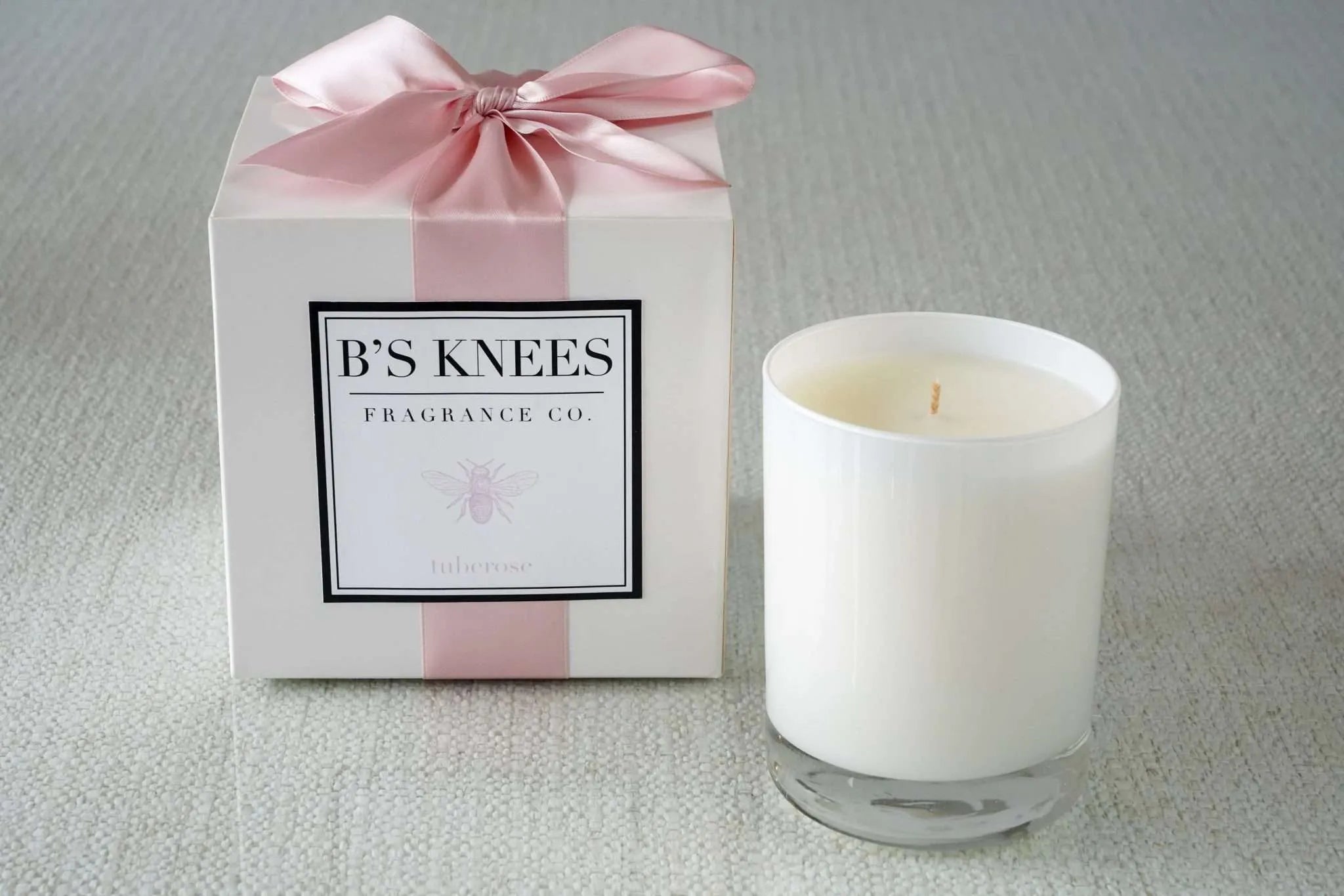 Tuberose | Single Wick Candle in White Glass