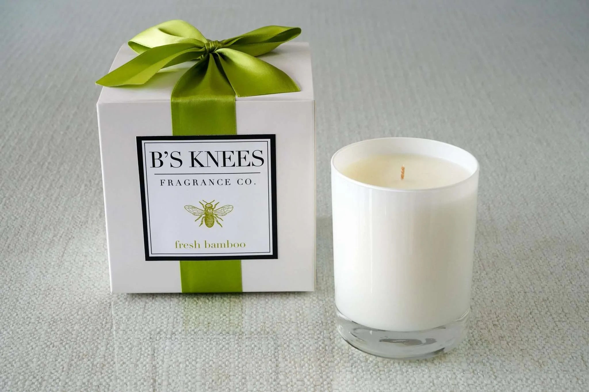 Fresh Bamboo | Single Wick Candle in White Glass