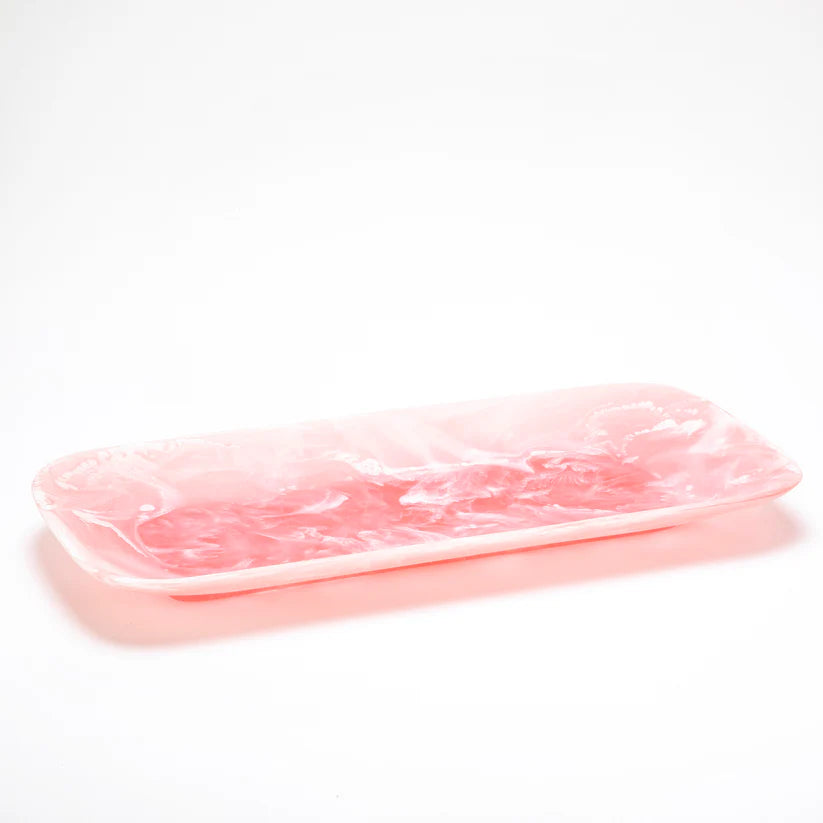 Classical Rectangle Platter - Pink Swirl