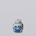 Blue & White Porcelain Mini Bird and Flower Round Jar