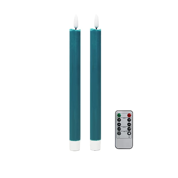 Chambray Wax LED Candles Set 2