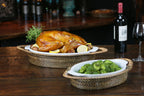 Oval Large 2QT Casserole Basket with Stoneware Roaster