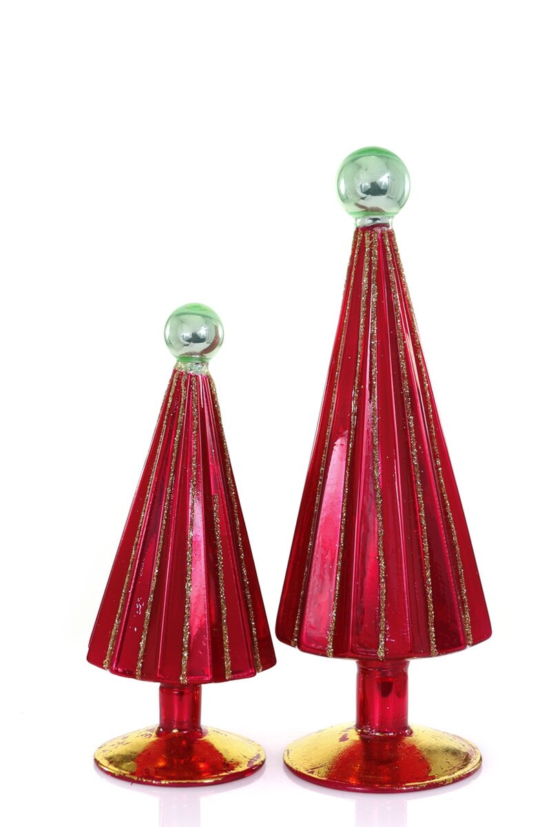 Pleated Tree-small Red Green Set/2