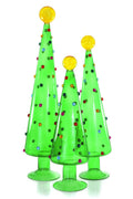 Decorated Dotted Trees- Translucent Green Set/3