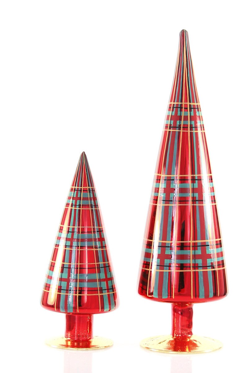 Patterned Tree-red Plaid Set 2