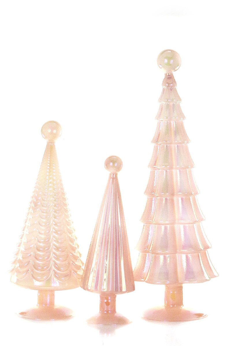 Pink Iridescent Trees Set/3