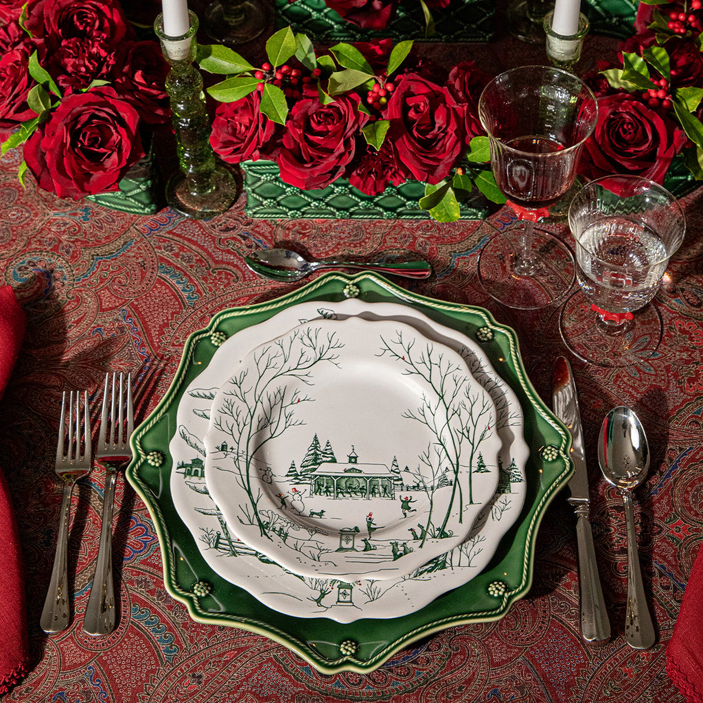 Country Estate Winter Frolic Dessert/Salad Plate - Evergreen