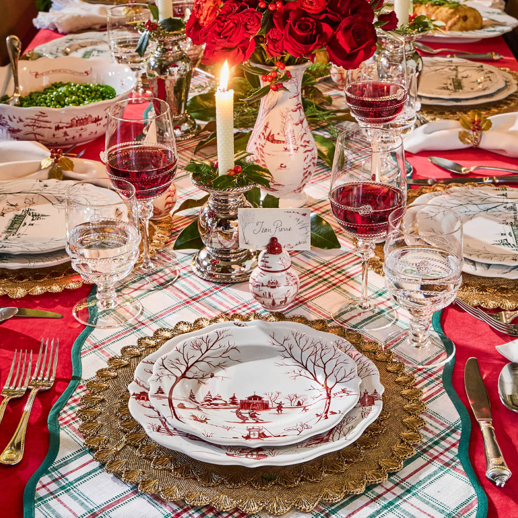 Country Estate Winter Frolic Dessert/Salad Plate - Ruby